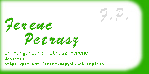 ferenc petrusz business card
